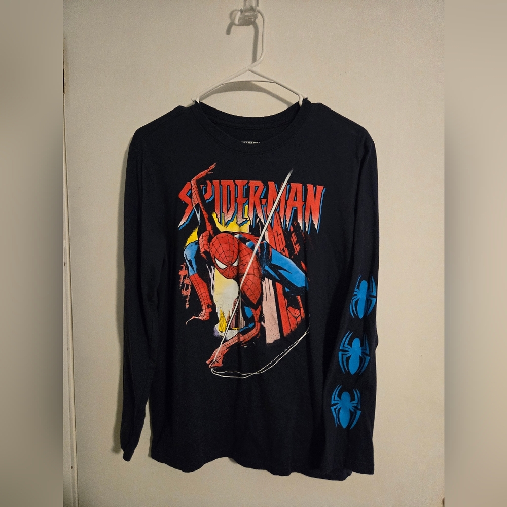 Marvel Spider-Man Black and Blue Long Sleeve Tee